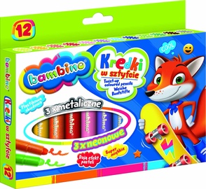 Kreidelės Bambino Crayons, įvairių spalvų, 12 vnt.