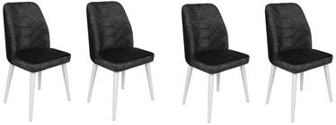 Ēdamistabas krēsls Kalune Design Dallas 587 V4 974NMB1590, matēts, balta/antracīta, 49 cm x 50 cm x 90 cm, 4 gab.