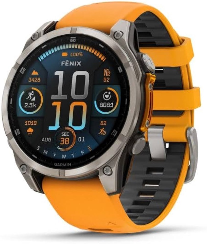 Viedais pulkstenis Garmin Fenix 8 47mm Amoled 010-02904-11, sudraba
