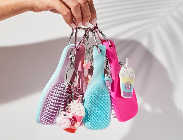 Matu ķemme Tangle Teezer Wet Detangling Mini Wisteria Leaf, zaļa/violeta