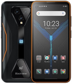 Mobiiltelefon Blackview BL5000 5G, must/oranž, 8GB/128GB