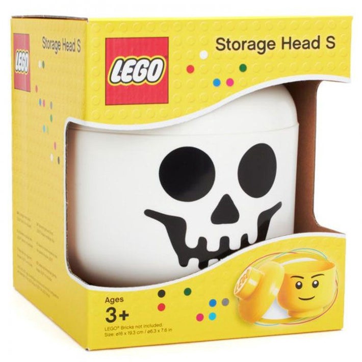 Uzglabāšanas kaste LEGO® Storage Head S Skeleton, balta, 16 x 16 x 19.5 cm