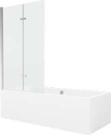 Ванна, со стеной со стенкой, угловые Mexen Cube, 180 см x 80 см x 39 см, прямоугольник
