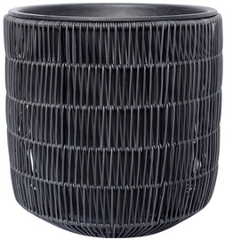 Puķu pods Home4you Wicker 38091, melna, Ø 350 mm