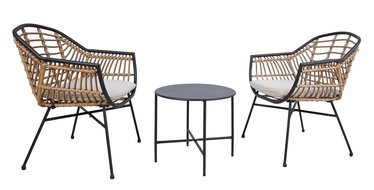 Välimööbli komplekt Home4you Lunde 2 77672, hall/pruun, 2 istekohta