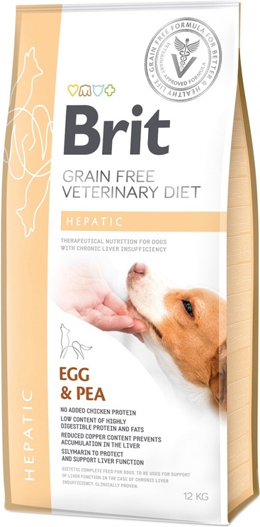 Sausā suņu barība Brit GF Veterinary Diets Hepatic, dzeltenie zirņi, 12 kg