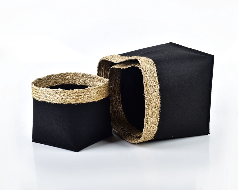 Korvide komplekt, esemete hoidmiseks Mondex Bali HIWB6723-PROM, must/beež, 31 x 31 x 28 cm