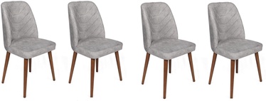 Ēdamistabas krēsls Kalune Design Dallas 554 V4 974NMB1583, matēts, pelēka/valriekstu, 49 cm x 50 cm x 90 cm, 4 gab.
