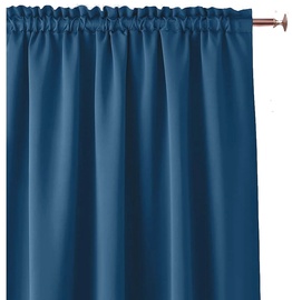 Nakts aizkari Room99 Aura, tumši zila, 140 cm x 300 cm