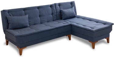 Stūra dīvāns Hanah Home Santo, tumši zila, labais, 225 x 85 x 86 cm