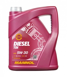 Машинное масло Mannol Diesel TDI 5W - 30, синтетический, для легкового автомобиля, 5 л