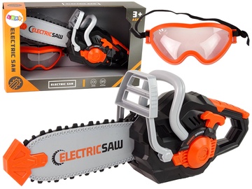 Bērnu darbarīku komplekts Lean Toys Electric Saw, melna/oranža/pelēka