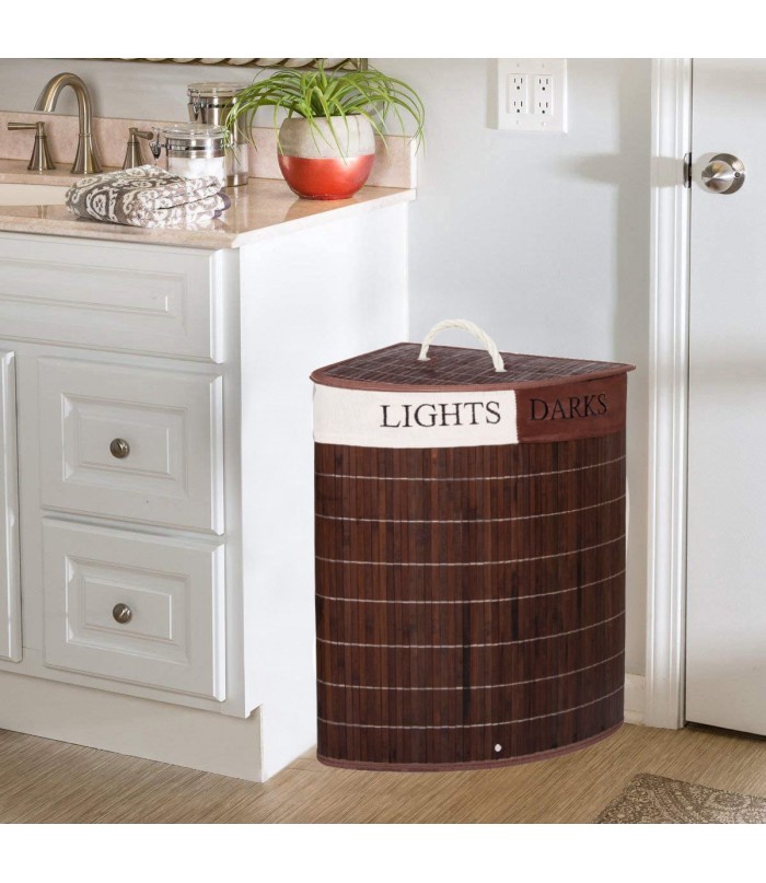 Ящик для белья Springos Laundry Basket, 73 л, коричневый, 35 см x 47 см