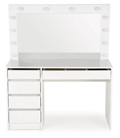 Kosmētikas galds Hollywood XL, balta, 120 cm x 55 cm x 140 cm, with mirror