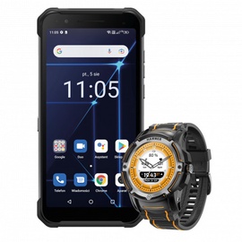 Mobilusis telefonas ir laikrodis myPhone Hammer Construction + Hammer Watch Plus, juodas/pilkas, 6GB/128GB