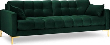 Dīvāns Micadoni Home Mamaia Velvet, tumši zaļa, 217 x 92 cm x 75 cm