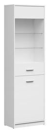Vitrīna Nepo Plus S435-REG1D1W-BI, balta, 60 cm x 34 cm x 197 cm