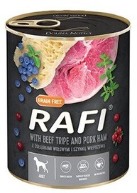 Влажный корм для собак Rafi Beef Stomachs And Ham, говядина/свинина, 0.8 кг