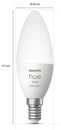Светодиодная лампочка Philips Hue LED, многоцветный, E14, 4 Вт, 320 - 470 лм, 2 шт.