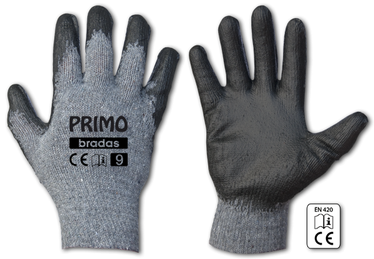 Рабочие перчатки перчатки Bradas Primo, полиэстер/латекс, серый, 11, 6 шт.