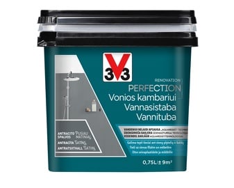 Краска-эмаль V33 Renovation Perfection Bathroom, атлас, 0.75 l, антрацитовый