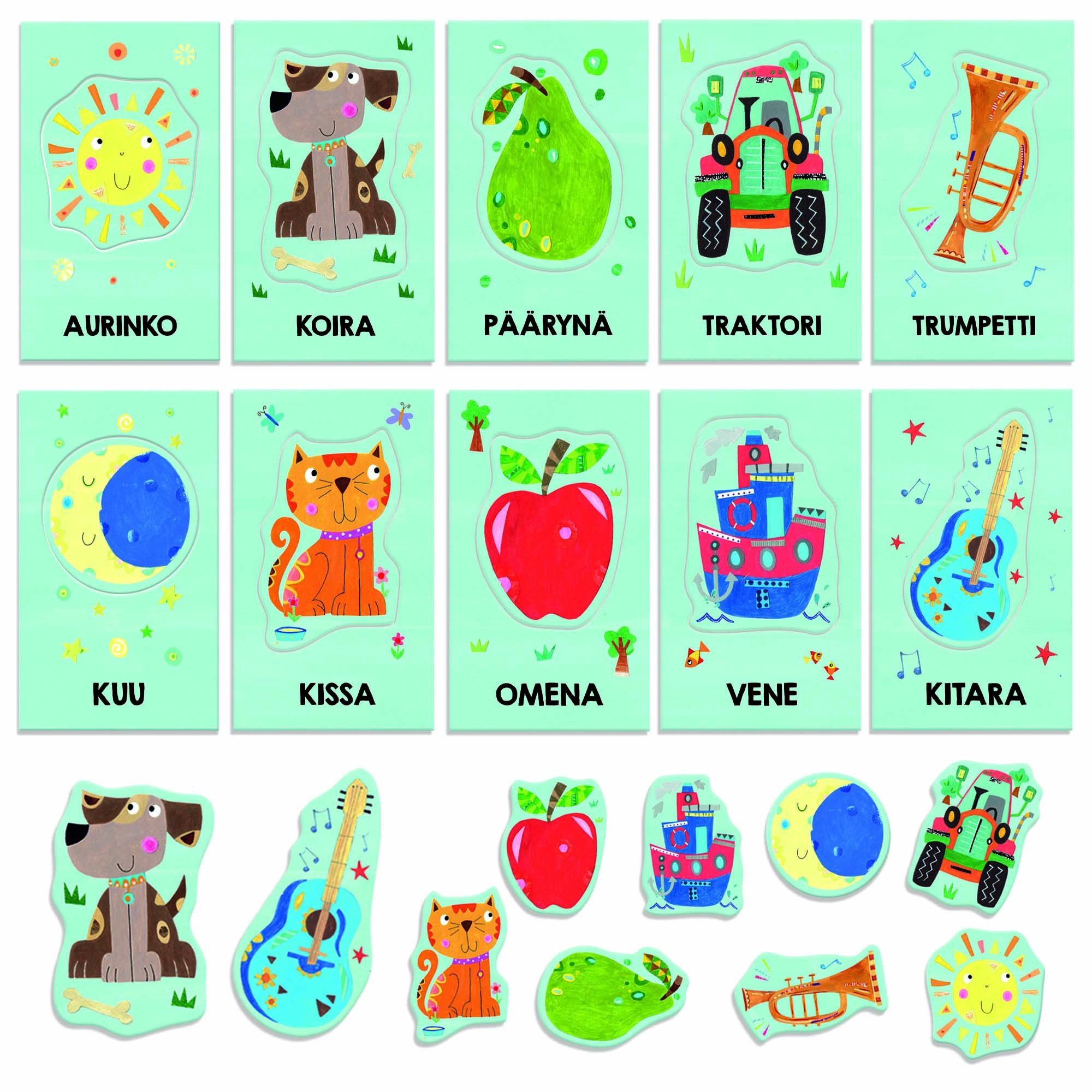 Настольная игра Headu Montessori Baby Flashcards FI53078, Финский - 1a.lt