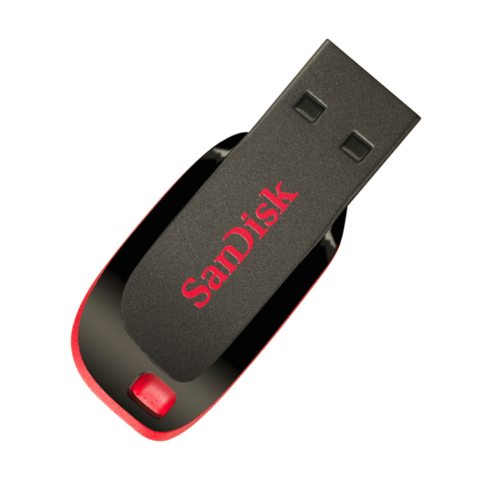 USB zibatmiņa SanDisk Cruzer Blade, melna/sarkana, 16 GB