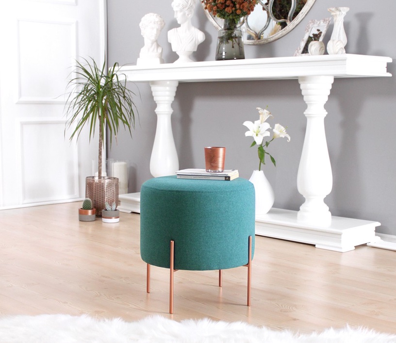 Пуф Hanah Home Copper 45, медный/бирюзовый, 40 см x 40 см x 42 см