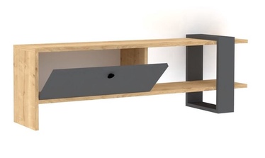 ТВ стол Kalune Design Yonca, дубовый/антрацитовый, 1200 мм x 250 мм x 368 мм