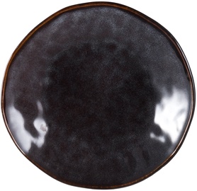 Šķīvis deserta Maku Villa, 21 cm x 21 cm x 3.5 cm, Ø 21 cm, brūna/pelēka