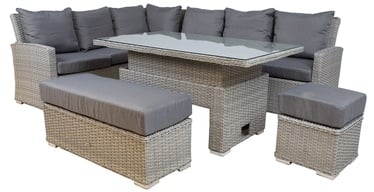 Комплект уличной мебели Home4you Ascot 25225, серый/темно-серый, 9 места