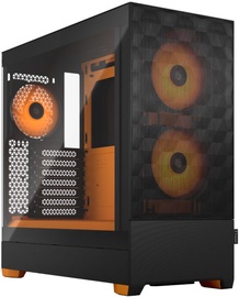 Kompiuterio korpusas Fractal Design Pop Air RGB TG Clear Tint, juoda/oranžinė