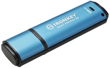 USB zibatmiņa Kingston IronKey Vault Privacy 50, zila, 128 GB