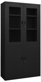 Kontorikapp VLX Steel 335948, must, 40 x 90 x 180 cm