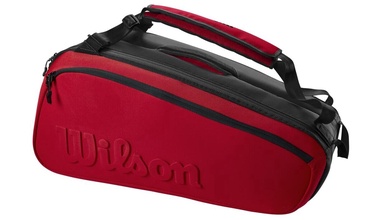 Sporta soma Wilson Super Tour Clash 9 PK, melna/sarkana, 330 mm x 735 mm x 330 mm