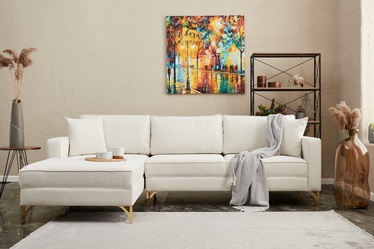 Stūra dīvāns Hanah Home Berlin, zelta/krēmkrāsa, kreisais, 181 x 258 cm x 83 cm