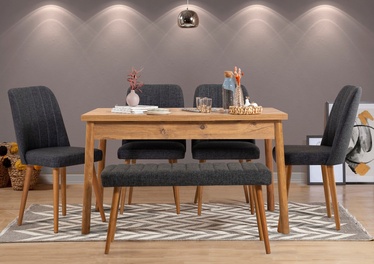 Ēdamistabas komplekts Kalune Design Costa 1053 - 2 A, priedes/antracīts