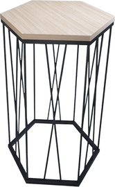 Kafijas galdiņš Kalune Design Cetrus, melna/ozola, 40 cm x 35 cm x 62 cm