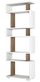 Plaukts Kalune Design Blok, balta/valriekstu, 19.5 cm x 60 cm x 165 cm