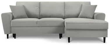Stūra dīvāns Micadoni Home Moghan Corduroy 4 Seats, gaiši pelēka, labais, 241 x 145 cm x 88 cm