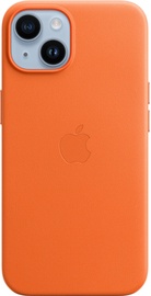 Telefoni ümbris Apple Leather Case with MagSafe, Apple iPhone 14, oranž