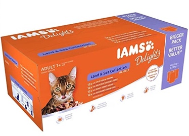 Влажный корм для кошек IAMS Land And Sea Collection Delights, 4.080 кг, 48 шт.