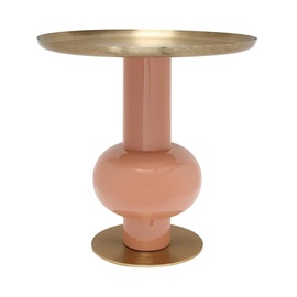Kafijas galdiņš Kayoom Art Deco 2225, zelta/rozā, 50 cm x 50 cm x 50 cm