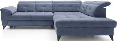 Stūra dīvāns Inferne Raquel 40, tumši zila, labais, 297 x 210 cm x 107 cm