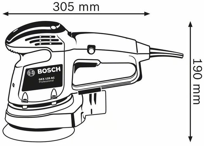 Электрическая углошлифовальная машина Bosch GEX 34-125 0601372300, со щетками, 340 Вт