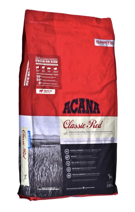 Sausā suņu barība Acana Classic Red, jēra gaļa/liellopa gaļa/cūkgaļa, 11.4 kg