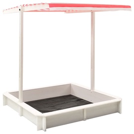Smilšu kaste VLX Wooden 316476, 115 x 115 cm, balta/sarkana