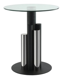 Журнальный столик Kayoom Ontario 225, прозрачный/серебристый, 46 см x 46 см x 50 см