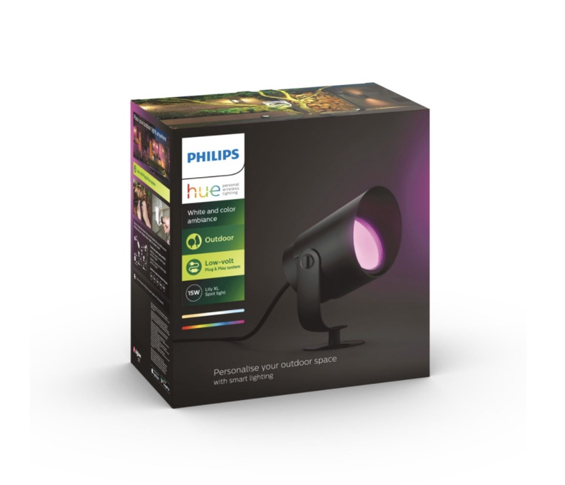 Valgusti Philips Hue Lily XL, 15W, LED, IP65, must