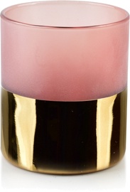 Подсвечник Mondex Rita HTID1087, стекло, Ø 85 см, 10 см, золотой/розовый
